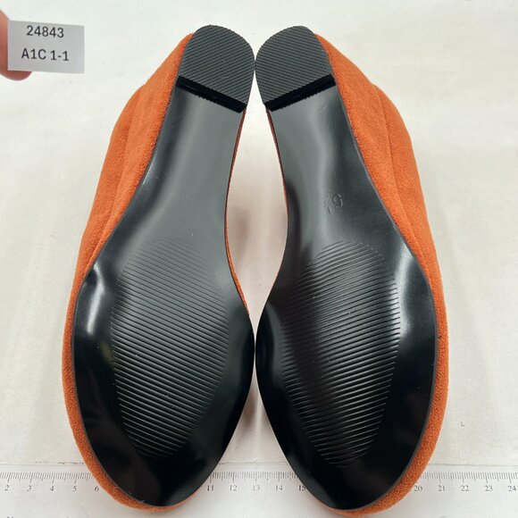 FSJ Brown Suede Wedges Heels for Women Closed Toe Slip On Shoes Dressy Pumps - Picture 6 of 7